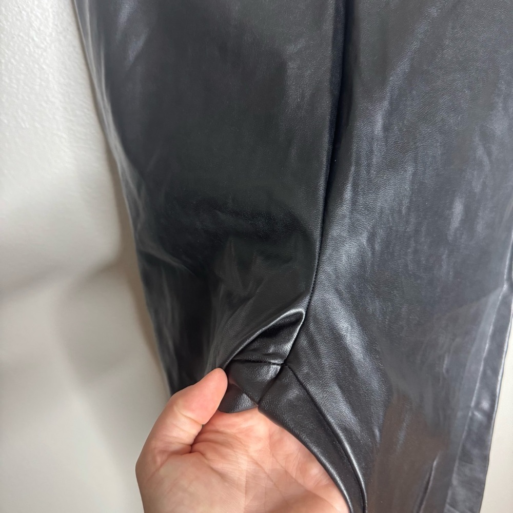 Aritzia Wilfred Free Leather Leggings High Rise Black - Picture 4 of 10